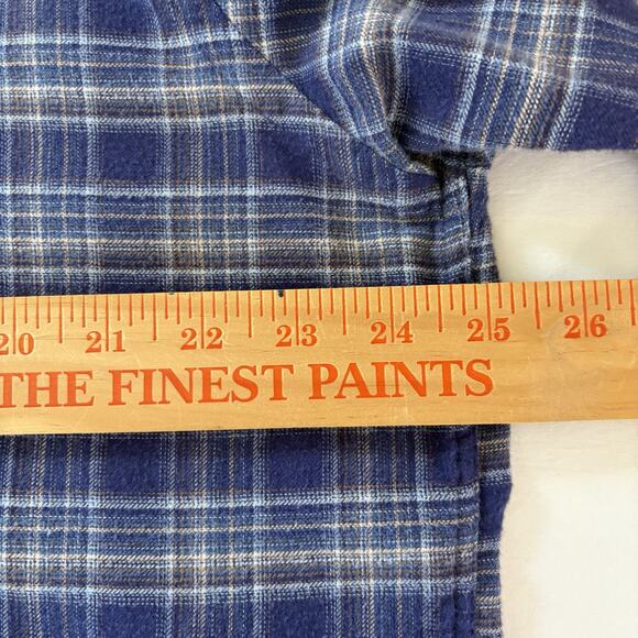 Peter Millar Men's XL Autumn Lightweight Flannel Shirt Blue Plaid Button Down - Picture 14 of 15